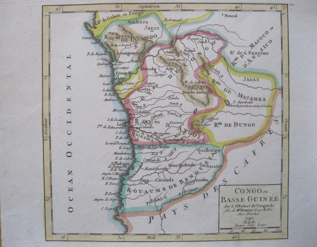 Mapa del Congo (África), 1749. Vagoundy